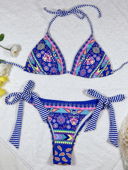 Halter Style Brazilian Floral Bikini