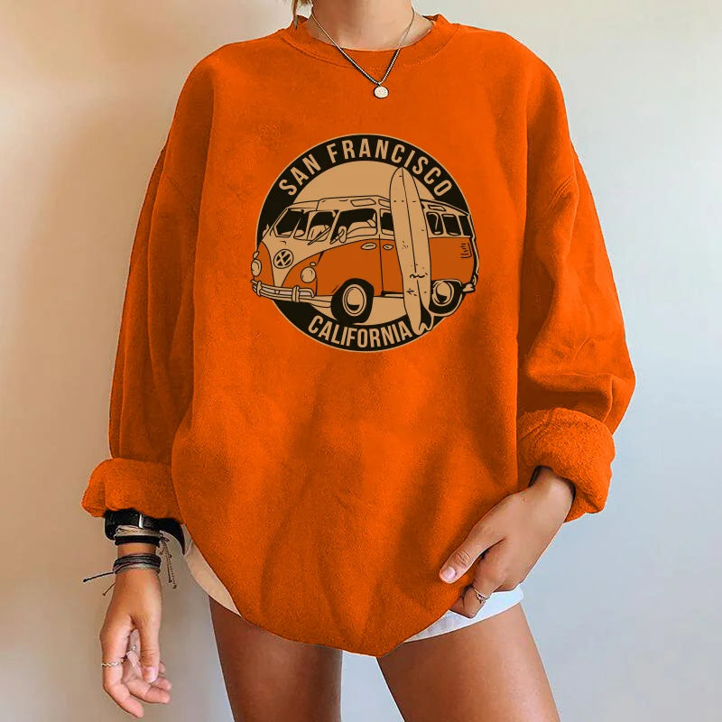 Womens San Fracisco California Oversize Casual Sweatshirt