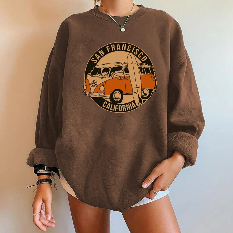 Womens San Fracisco California Oversize Casual Sweatshirt