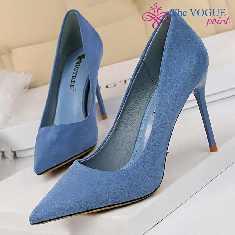 Womens Suede High Stiletto Heel Shoes